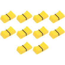 Plastic Straight Slide Potentiometer Flat Push Knob Insert Shaft 4x1mm Yellow 10pcs