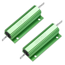 2 Pcs Aluminum Case Resistor 100W 25 Ohm Wirewound Green for LED Replacement Converter 100W 25RJ