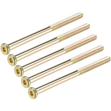 M8x130mm Furniture Screw Hex Socket Machine Screws Zinc Plated Fasteners Bolts Half Thread Carbon Steel 5Pcs