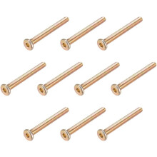 M6x55mm Furniture Screw Hex Socket Machine Screws Zinc Plated Fasteners Bolts Full Thread Carbon Steel 20Pcs