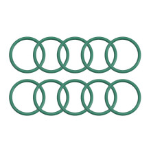 Fluorine Rubber O-Rings, 15mm OD 12mm ID 1.5mm Width FKM Seal Gasket for Machinery Plumbing, Green, Pack of 10