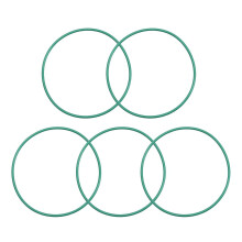 Fluorine Rubber O-Rings, 45mm OD 42mm ID 1.5mm Width FKM Seal Gasket for Machinery Plumbing, Green, Pack of 5