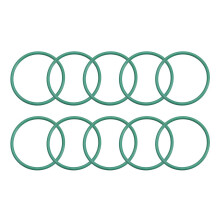 Fluorine Rubber O-Rings, 24mm OD 21mm ID 1.5mm Width FKM Seal Gasket for Machinery Plumbing, Green, Pack of 10