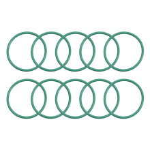 Fluorine Rubber O-Rings, 27mm OD 24mm ID 1.5mm Width FKM Seal Gasket for Machinery Plumbing, Green, Pack of 10