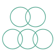 Fluorine Rubber O-Rings, 46mm OD 43mm ID 1.5mm Width FKM Seal Gasket for Machinery Plumbing, Green, Pack of 5