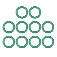 Fluorine Rubber O-Rings, 17mm OD 10mm ID 3.5mm Width FKM Seal Gasket for Machinery Plumbing, Green, Pack of 10