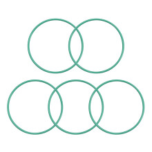 Fluorine Rubber O-Rings, 43mm OD 40mm ID 1.5mm Width FKM Seal Gasket for Machinery Plumbing, Green, Pack of 5