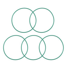 Fluorine Rubber O-Rings, 50mm OD 47mm ID 1.5mm Width FKM Seal Gasket for Machinery Plumbing, Green, Pack of 5