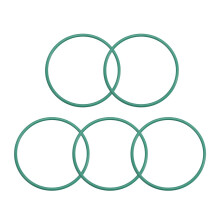 Fluorine Rubber O-Rings, 25mm OD 23mm ID 1mm Width FKM Seal Gasket for Machinery Plumbing, Green, Pack of 5