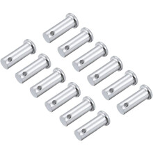 Single Hole Clevis Pins - 10mm X 25mm Flat Head Zinc-Plating Solid Steel Link Hinge Pin 12Pcs