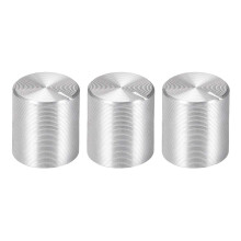 3pcs Potentiometer Knob Knurled Shaft Silver Tone Aluminum 6mm Shaft Dia. Rotary Knob Volume Control Knob