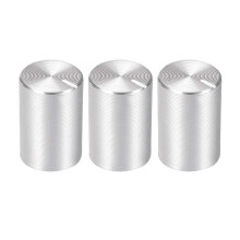 3pcs Potentiometer Knob Knurled Shaft Silver Tone Aluminum 6mm Shaft Dia. Rotary Knob 10mmx15mm Volume Control Knob