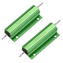 2 Pcs Aluminum Case Resistor 100W 0.2 Ohm Wirewound Green for LED Replacement Converter 100W 0.2RJ