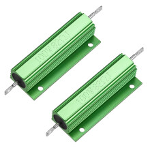 2 Pcs Aluminum Case Resistor 100W 82 Ohm Wirewound Green for LED Replacement Converter 100W 82RJ