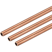 Copper Round Tube, 4mm OD 0.5mm Wall Thickness 300mm Long Straight Pipe Tubing 3 Pcs
