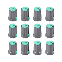 12Pcs Potentiometer Volume Control Knob Cap Plastic Green 6mm Shaft Dia. Rotary Knob 12mm Dia. X 17mm Height