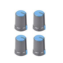 4Pcs Potentiometer Volume Control Knob Cap Plastic Blue 6mm Shaft Dia. Rotary Knob 12mm Dia. X 17mm Height
