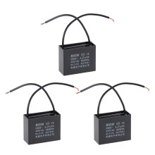 Ceiling Fan Capacitor CBB61 6uF 450V AC 2 Wires Metalized Polypropylene Film Capacitors 47x20x37.5mm for Water Pump Motor Generator, Pack of 3