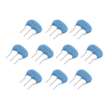 Ceramic Resonator Crystal Oscillator 8MHz 15pF 3 Pin DIP Curved, Blue 10 Pieces