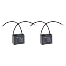 Ceiling Fan Capacitor CBB61 3uF 450V AC 2 Wires Metalized Polypropylene Film Capacitors 38x20x30mm for Water Pump Motor Generator, Pack of 2