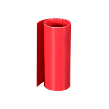 PVC Heat Shrink Tube 150mm Flat Width Wrap for Dual Layer 18650 1 Meter Red