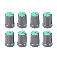 8Pcs Potentiometer Volume Control Knob Cap Plastic Green 6mm Shaft Dia. Rotary Knob 12mm Dia. X 17mm Height
