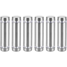1/2 Dia x 1-3/4"(12x44mm) Double Head Standoff Screws Acrylic Glass Nails 6pcs