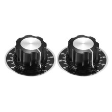 2Pcs Speaker Control Knob Volume Control Cap with 2pcs Digital Dial Scale Plate Potentiometer Rotate Button Control