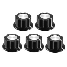 5Pcs Speaker Control Knob Power Amplifier Knob Black 19mm Dia Rotary Knobs for 6.4mm Dia. Shaft Potentiometer with Set Screw