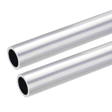 6063 Aluminum Round Tube, 27mm OD 21mm Inner Dia 300mm Length Seamless Straight Tubing 2 Pcs