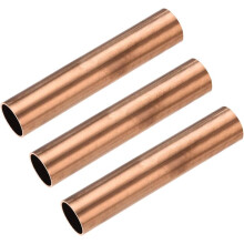 Copper Round Tube, 20mm OD 1mm Wall Thickness 100mm Length Straight Pipe Tubing 3 Pcs