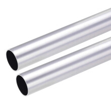 6063 Aluminum Round Tube, 27mm OD 25mm Inner Dia 300mm Length Seamless Straight Tubing 2 Pcs