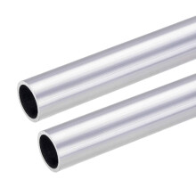 6063 Aluminum Round Tube, 23mm OD 19mm Inner Dia 300mm Length Seamless Straight Tubing 2 Pcs