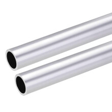 6063 Aluminum Round Tube, 25mm OD 20mm Inner Dia 300mm Length Seamless Straight Tubing 2 Pcs
