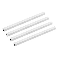 6063 Aluminum Square Tube, 15mmx15mmx1mm Wall Thickness 300mm Length Seamless Straight Pipe Tubing 4 Pcs