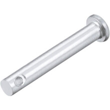 Single Hole Clevis Pins - 6mm X 40mm Flat Head Zinc-Plating Solid Steel Link Hinge Pin 20Pcs