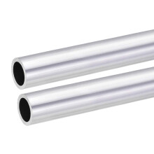6063 Aluminum Round Tube, 25mm OD 19mm Inner Dia 300mm Length Seamless Straight Tubing 2 Pcs