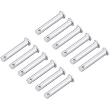 Single Hole Clevis Pins - 8mm X 45mm Flat Head Zinc-Plating Solid Steel Link Hinge Pin 12Pcs
