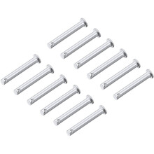 Single Hole Clevis Pins - 5mm X 40mm Flat Head Zinc-Plating Solid Steel Link Hinge Pin 12Pcs