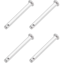 Single Hole Clevis Pins - 4mm X 35mm Flat Head 304 Stainless Steel Link Hinge Pin 4Pcs