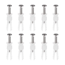 6x30mm Plastic Expansion Tube Pipe for Drywall with Screws White 20pcs