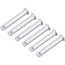 Single Hole Clevis Pins - 8mm X 60mm Flat Head Zinc-Plating Solid Steel Link Hinge Pin 6Pcs