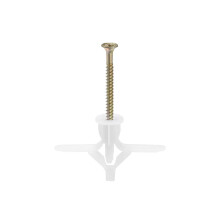 10x52mm Plastic Expansion Tube with Screws for Hollow Drywall White 30pcs