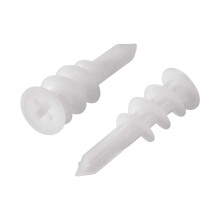 13x42mm Plastic Expansion Tube Drywall Wall Fixing White 50pcs
