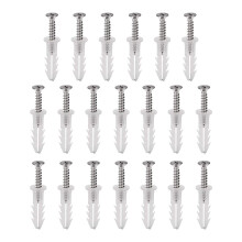 6x26mm Plastic Expansion Tube for Drywall with Screws, Translucent 20pcs