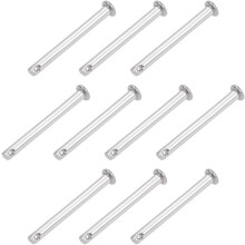 Single Hole Clevis Pins - 4mm X 40mm Flat Head 304 Stainless Steel Link Hinge Pin 10Pcs