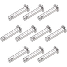 Single Hole Clevis Pins - 6mm X 25mm Flat Head 304 Stainless Steel Link Hinge Pin 10Pcs