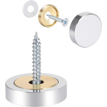 Mirror Screws Decorative Caps Cover Nails Polished Stainless Steel 25mm 4pcs