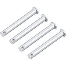Single Hole Clevis Pins - 8mm X 90mm Flat Head Zinc-Plating Solid Steel Link Hinge Pin 4Pcs