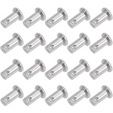 Single Hole Clevis Pins - 6mm X 12mm Flat Head 304 Stainless Steel Link Hinge Pin 20Pcs